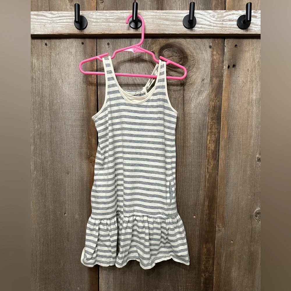 babyGap Stripe Dress with Pockets in Cream & Gray Size Toddler 5 Years Girls